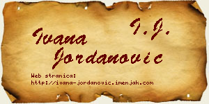 Ivana Jordanović vizit kartica